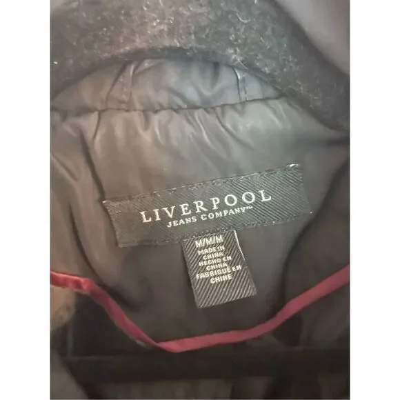 Liverpool LA black quilted tan trim jacket size m - Picture 3 of 10